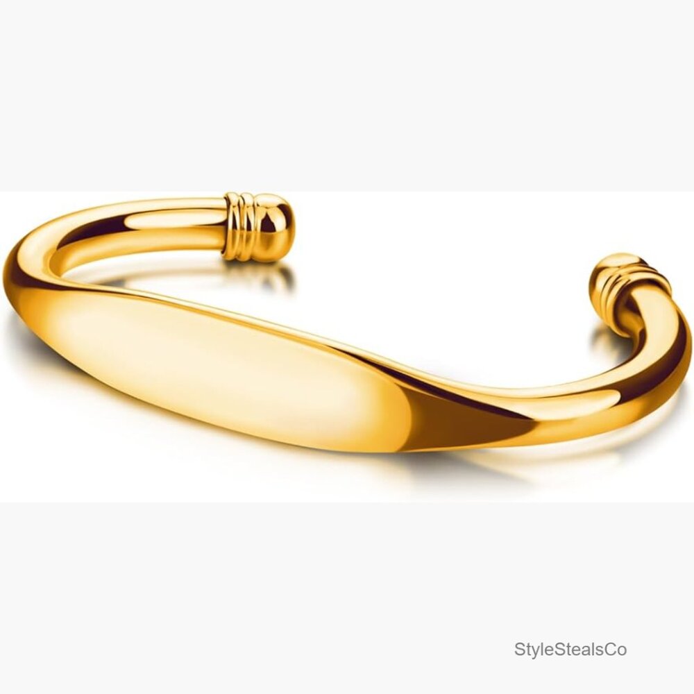 Adjustable 925 Sterling Silver Bangle Bracelet St… - image 1